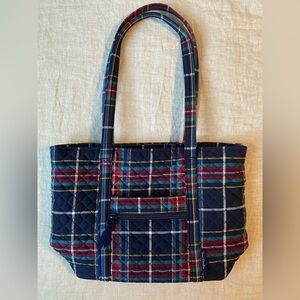 vera bradley tote in tartan plaid + matching wallet